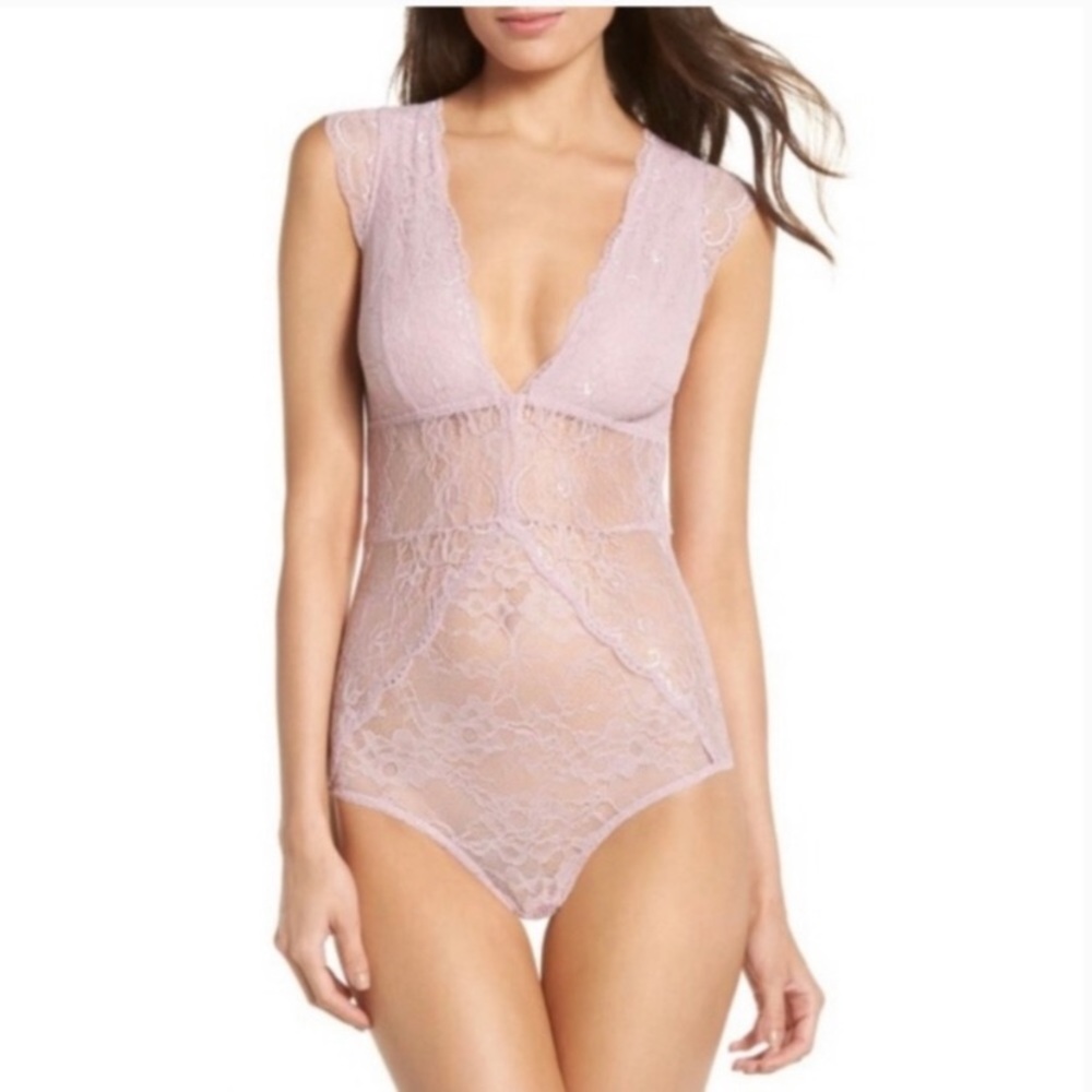 Sam Edelman Lace Dawn Pink Bodysuit